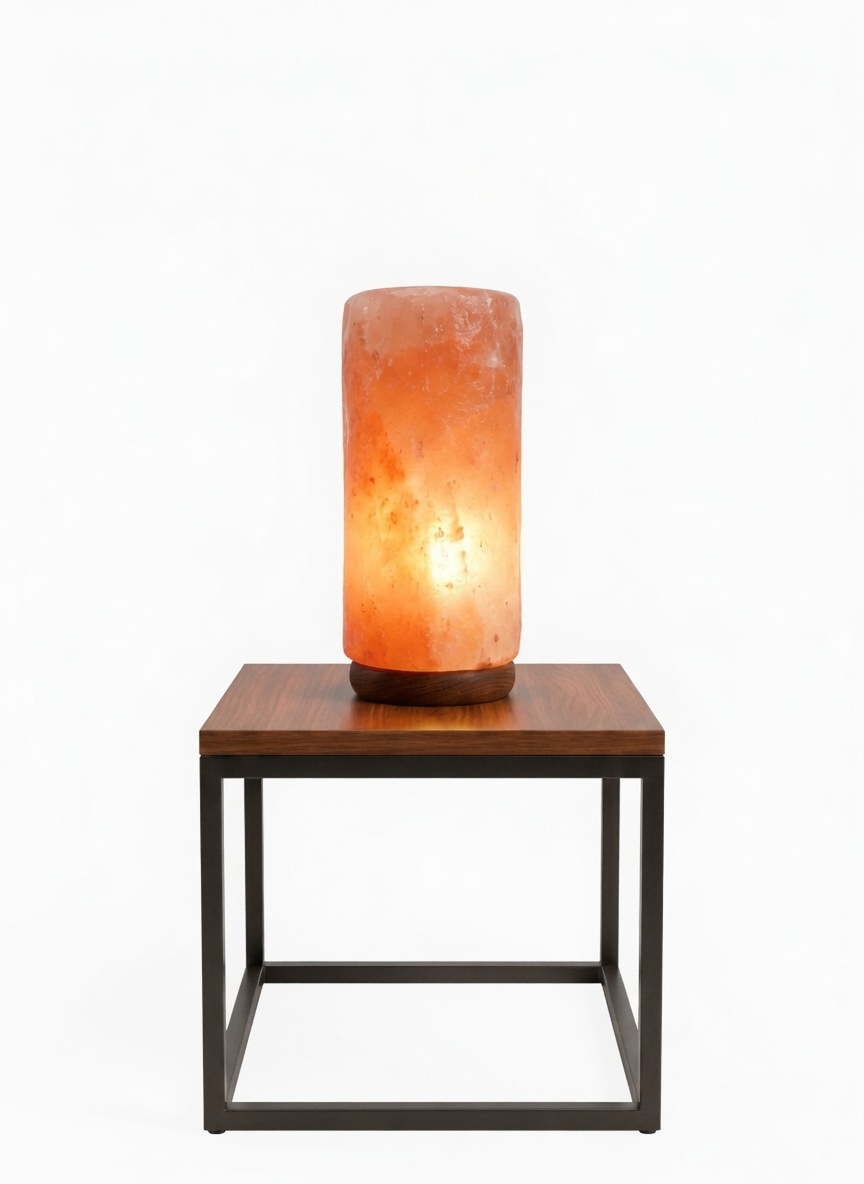 Hand-Carved Himalayan Pink Salt Cylinder Rock Lamp (1 - 1.5 kg)