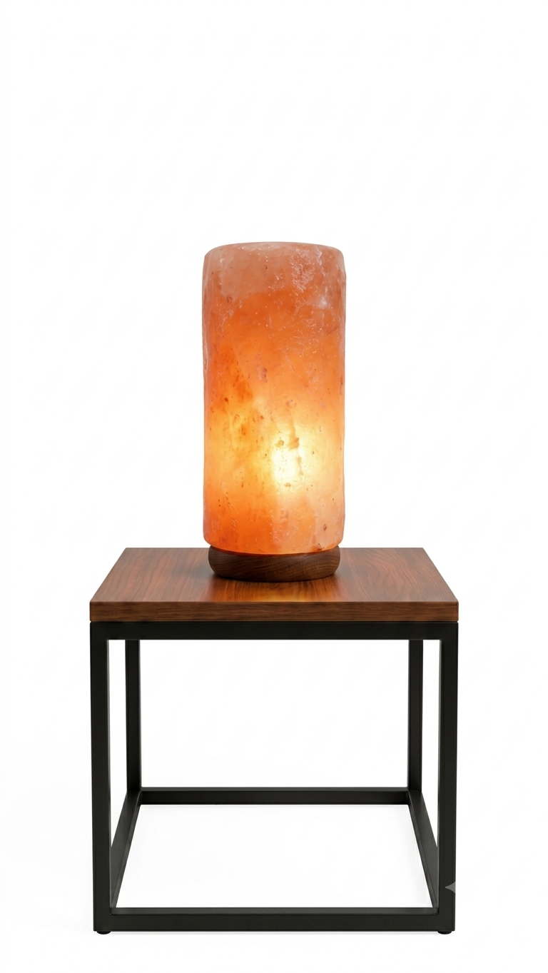 Hand-Carved Himalayan Pink Salt Cylinder Rock Lamp (1 - 1.5 kg)